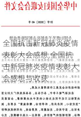 全国抗击新冠肺炎疫情表彰大会感想,全国抗击新冠肺炎疫情表彰大会感想与收获-第3张图片-星梦范文网