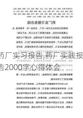 药厂实习报告,药厂实践报告2000字心得体会-第1张图片-星梦范文网