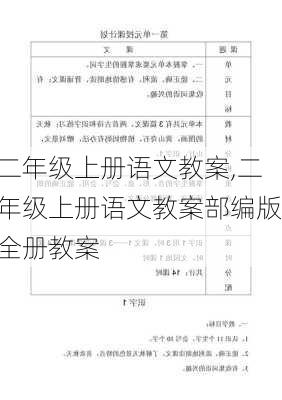 二年级上册语文教案,二年级上册语文教案部编版全册教案-第1张图片-星梦范文网