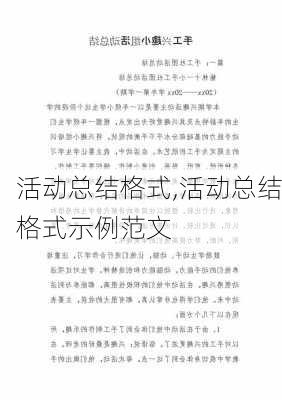 活动总结格式,活动总结格式示例范文-第3张图片-星梦范文网