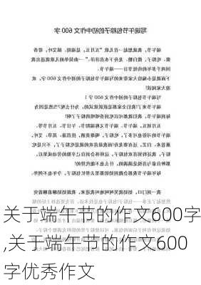 关于端午节的作文600字,关于端午节的作文600字优秀作文-第3张图片-星梦范文网