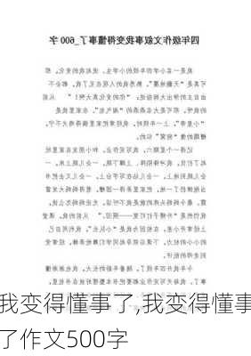 我变得懂事了,我变得懂事了作文500字-第2张图片-星梦范文网