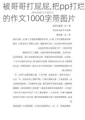 被哥哥打屁屁,把pp打烂的作文1000字带图片-第2张图片-星梦范文网