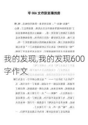 我的发现,我的发现600字作文