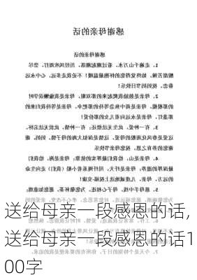 送给母亲一段感恩的话,送给母亲一段感恩的话100字-第3张图片-星梦范文网