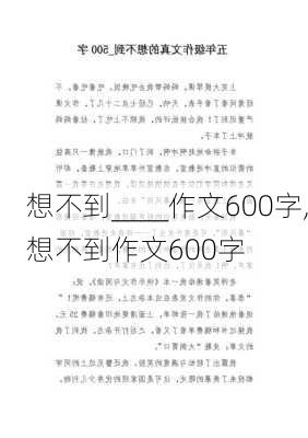 想不到____作文600字,想不到作文600字-第3张图片-星梦范文网