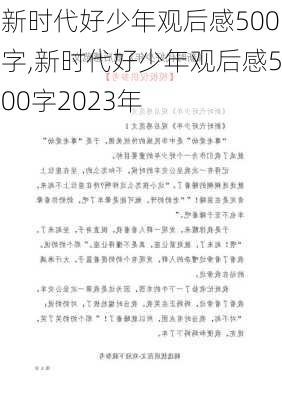 新时代好少年观后感500字,新时代好少年观后感500字2023年