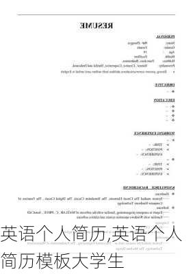 英语个人简历,英语个人简历模板大学生-第3张图片-星梦范文网