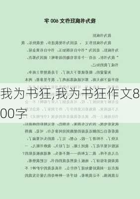 我为书狂,我为书狂作文800字-第2张图片-星梦范文网