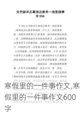 寒假里的一件事作文,寒假里的一件事作文600字-第3张图片-星梦范文网