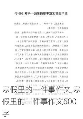 寒假里的一件事作文,寒假里的一件事作文600字-第2张图片-星梦范文网