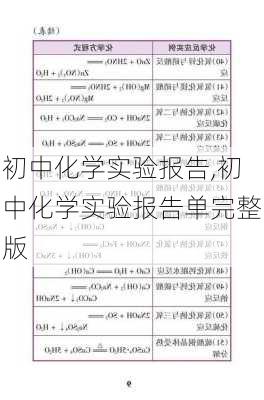 初中化学实验报告,初中化学实验报告单完整版-第3张图片-星梦范文网