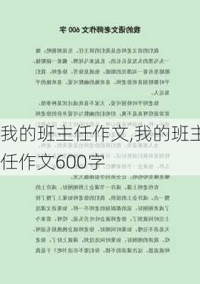 我的班主任作文,我的班主任作文600字