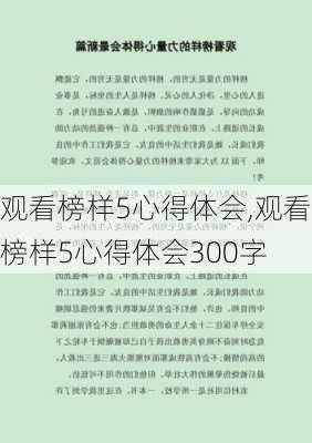 观看榜样5心得体会,观看榜样5心得体会300字-第3张图片-星梦范文网