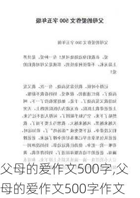 父母的爱作文500字,父母的爱作文500字作文-第1张图片-星梦范文网