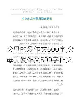 父母的爱作文500字,父母的爱作文500字作文-第3张图片-星梦范文网