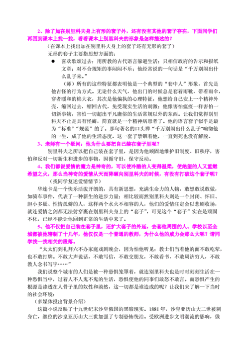 装在套子里的人教案,装在套子里的人教案一等奖-第2张图片-星梦范文网