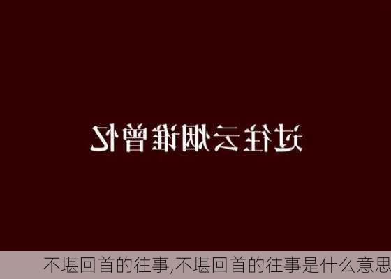 不堪回首的往事,不堪回首的往事是什么意思-第2张图片-星梦范文网