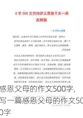 感恩父母的作文500字,写一篇感恩父母的作文500字-第3张图片-星梦范文网