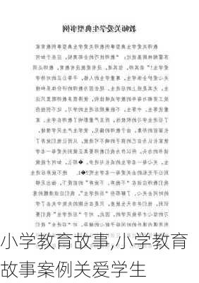 小学教育故事,小学教育故事案例关爱学生-第3张图片-星梦范文网