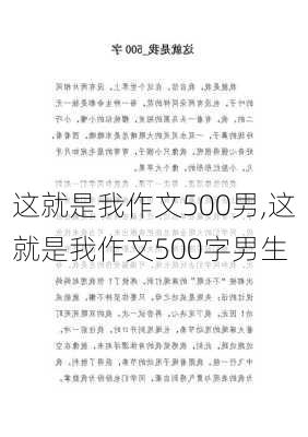 这就是我作文500男,这就是我作文500字男生-第1张图片-星梦范文网