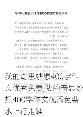 我的奇思妙想400字作文优秀免费,我的奇思妙想400字作文优秀免费水上行走鞋-第3张图片-星梦范文网