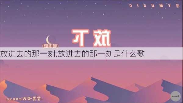 放进去的那一刻,放进去的那一刻是什么歌-第2张图片-星梦范文网