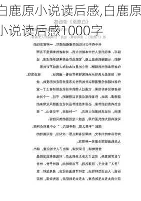 白鹿原小说读后感,白鹿原小说读后感1000字-第2张图片-星梦范文网