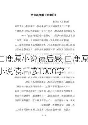 白鹿原小说读后感,白鹿原小说读后感1000字-第1张图片-星梦范文网