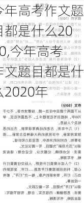 今年高考作文题目都是什么2020,今年高考作文题目都是什么2020年-第2张图片-星梦范文网