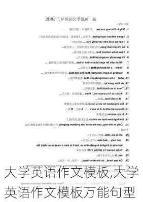 大学英语作文模板,大学英语作文模板万能句型-第3张图片-星梦范文网