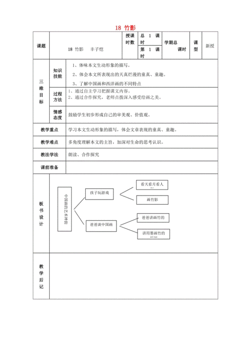 竹影教案,竹影教案设计-第1张图片-星梦范文网