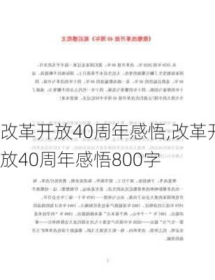 改革开放40周年感悟,改革开放40周年感悟800字