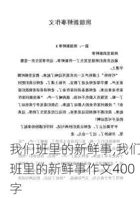 我们班里的新鲜事,我们班里的新鲜事作文400字