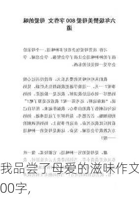 我品尝了母爱的滋味作文800字,-第3张图片-星梦范文网