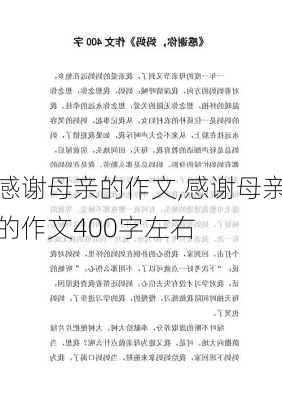 感谢母亲的作文,感谢母亲的作文400字左右-第3张图片-星梦范文网