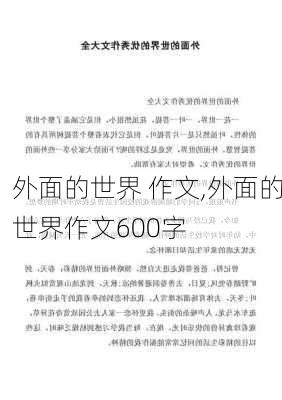 外面的世界 作文,外面的世界作文600字-第3张图片-星梦范文网