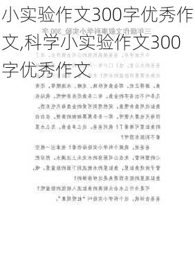 小实验作文300字优秀作文,科学小实验作文300字优秀作文