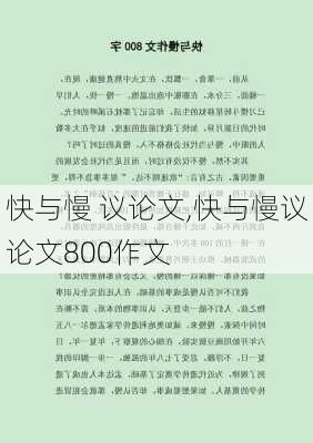 快与慢 议论文,快与慢议论文800作文-第1张图片-星梦范文网