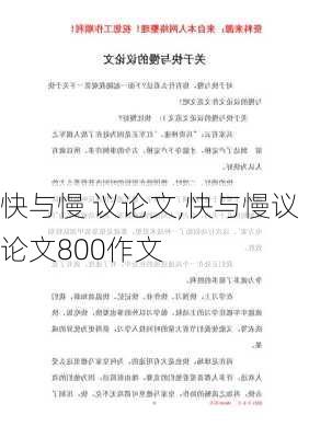 快与慢 议论文,快与慢议论文800作文-第3张图片-星梦范文网