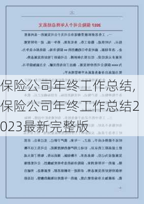 保险公司年终工作总结,保险公司年终工作总结2023最新完整版-第2张图片-星梦范文网