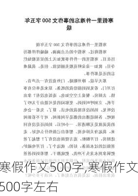 寒假作文500字,寒假作文500字左右-第3张图片-星梦范文网