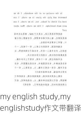 my english study,myenglishstudy作文带翻译-第2张图片-星梦范文网