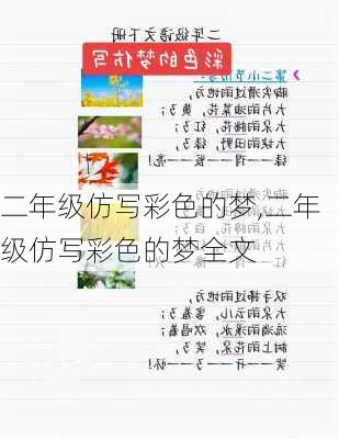 二年级仿写彩色的梦,二年级仿写彩色的梦全文-第1张图片-星梦范文网