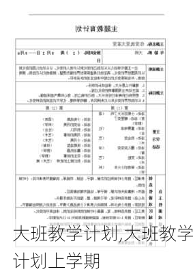 大班教学计划,大班教学计划上学期