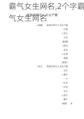 霸气女生网名,2个字霸气女生网名-第2张图片-星梦范文网