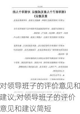 对领导班子的评价意见和建议,对领导班子的评价意见和建议简短-第2张图片-星梦范文网