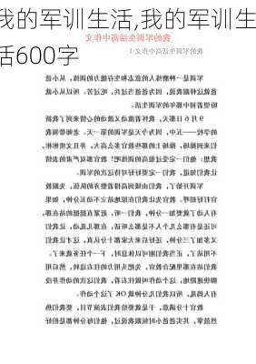 我的军训生活,我的军训生活600字