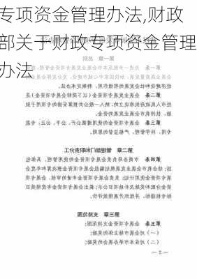 专项资金管理办法,财政部关于财政专项资金管理办法-第3张图片-星梦范文网