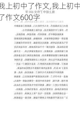 我上初中了作文,我上初中了作文600字